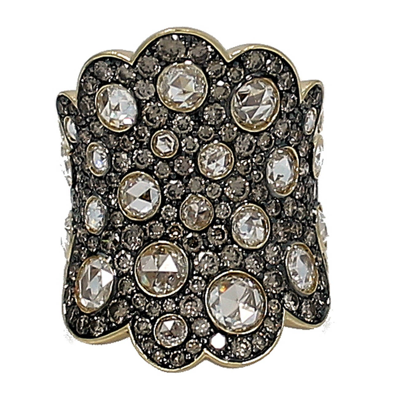 Roberto Coin Fantasia Brown Diamond Gold Ring