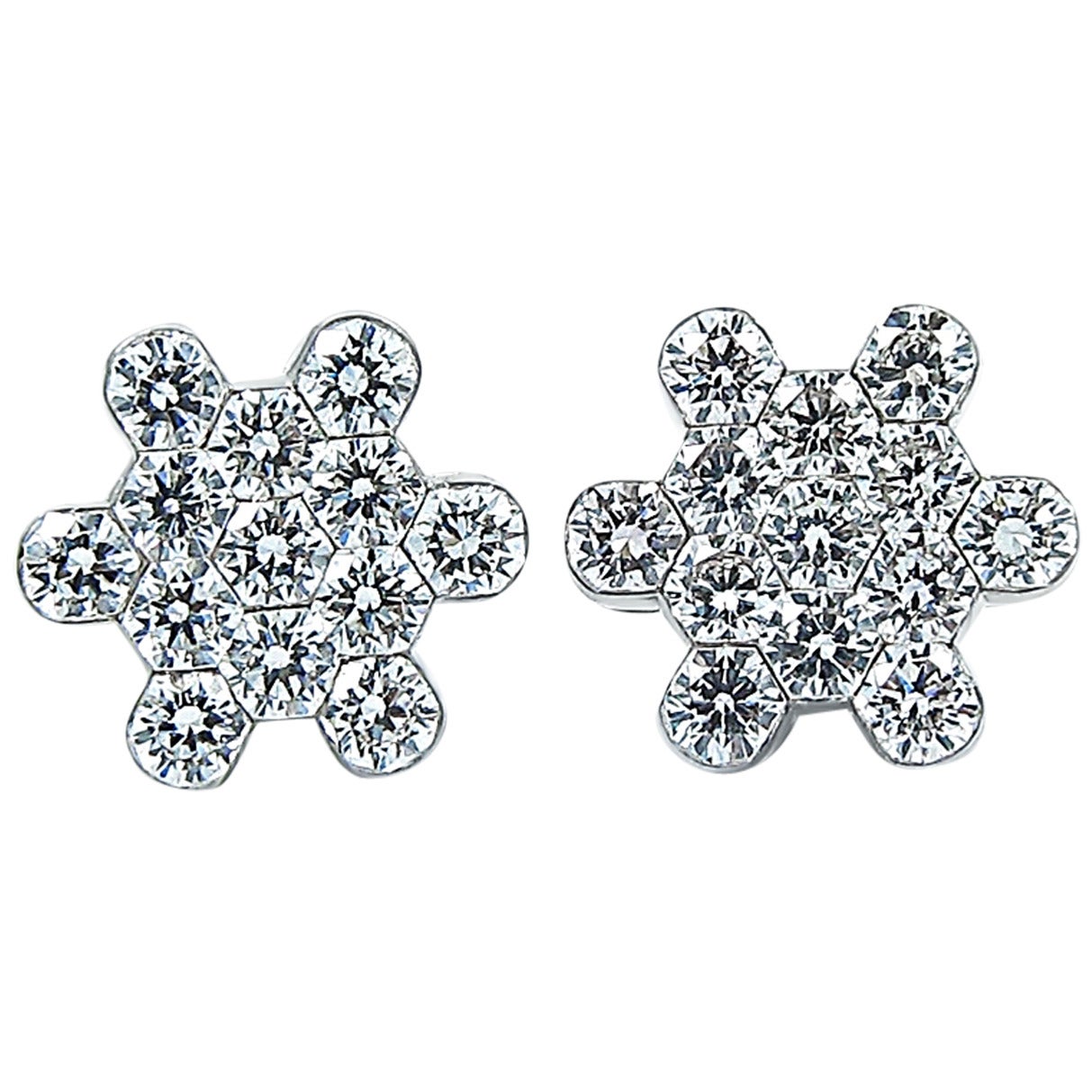 D'Annunzio Snowflake Diamond Gold Earrings
