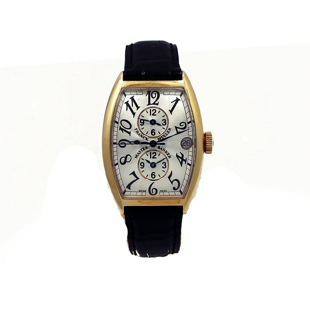 Franck Muller has produced this absolutely extraordinary wristwatch including this Master Banker in yellow gold. This 