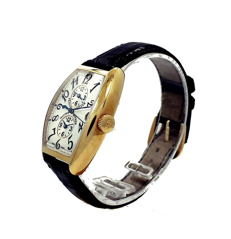 Franck Muller Yellow Gold Master Banker Automatic Wristwatch In Excellent Condition In Naples, FL