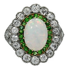 Art Deco Platinum Opal and Diamond Ring 6
