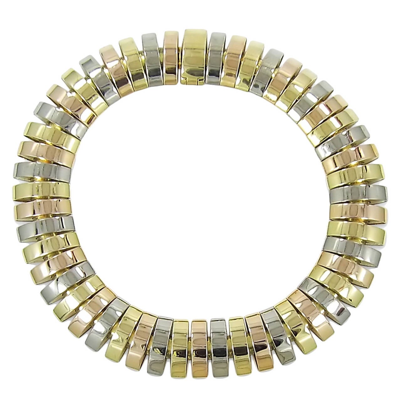 Cartier tricolor gold flexible Navette link Bracelet