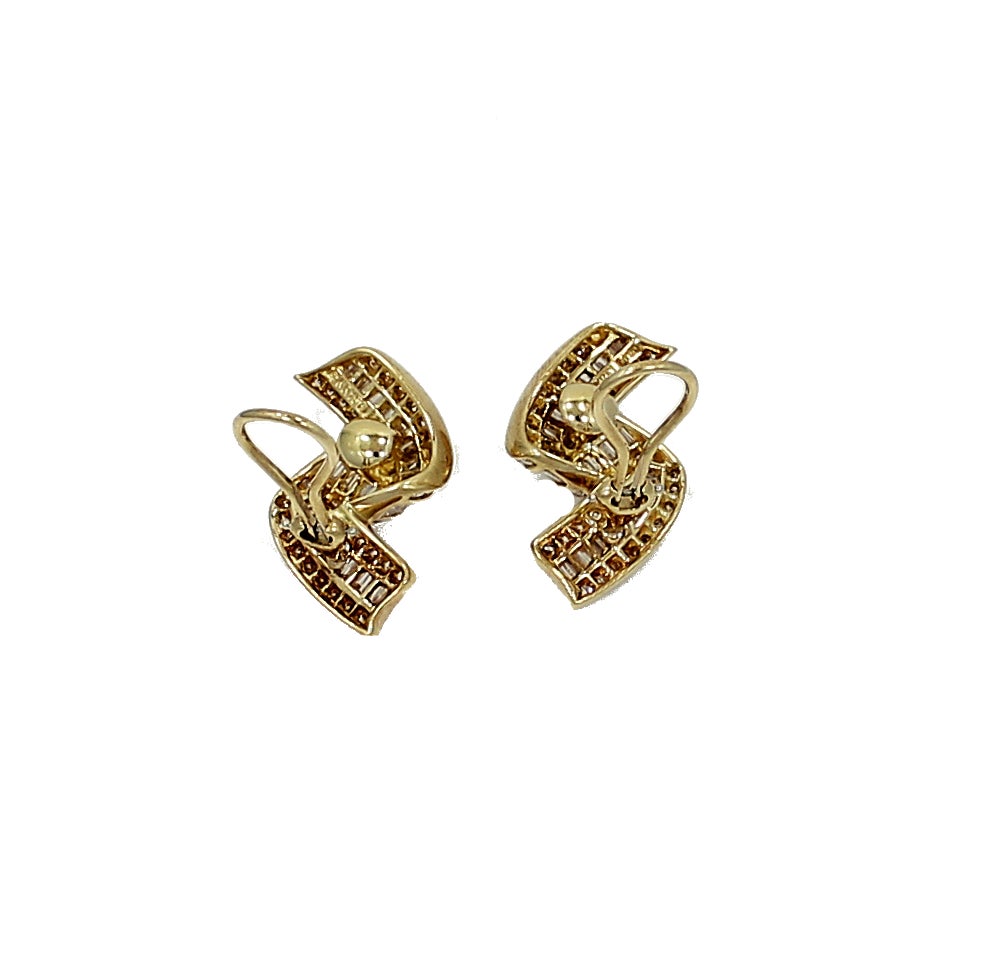 Women's Charles Krypell Diamond gold Earrings For Sale