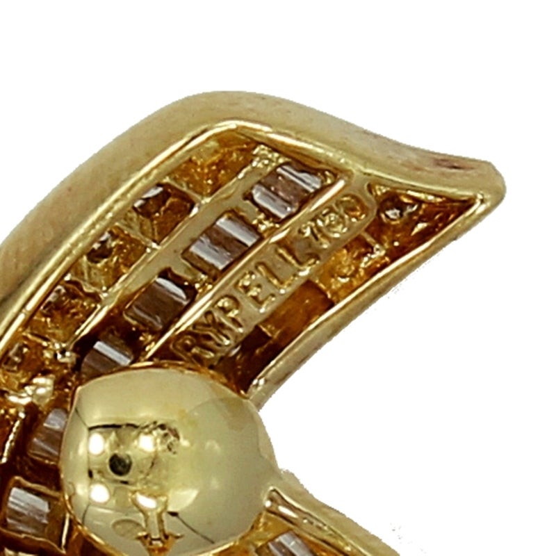 Charles Krypell Diamond gold Earrings For Sale 1