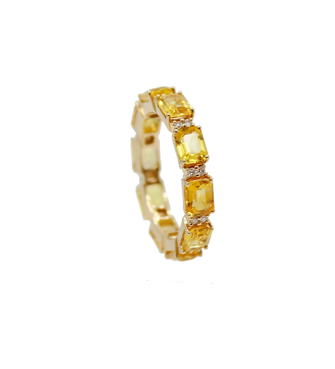 Women's or Men's Sapphire diamond gold eternity band ring For Sale