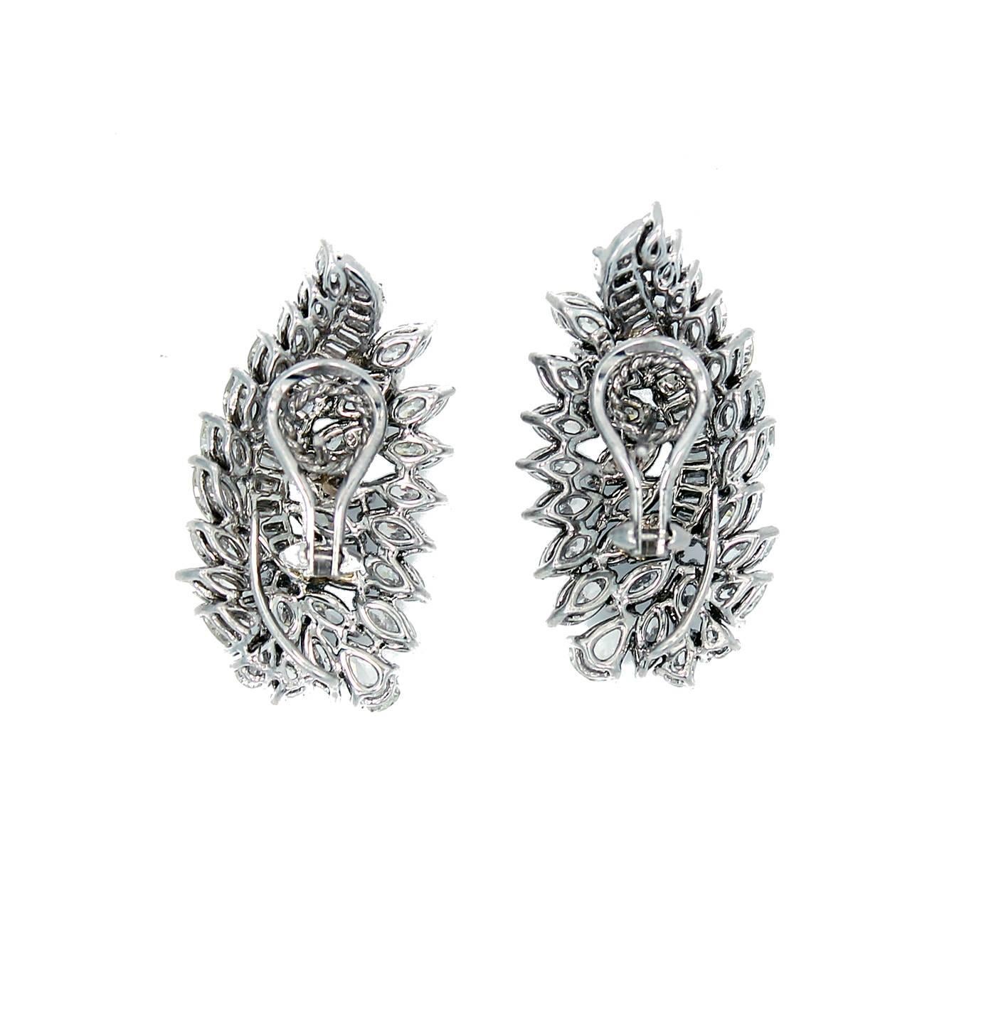 Women's Diamond Platinum Earrings For Sale