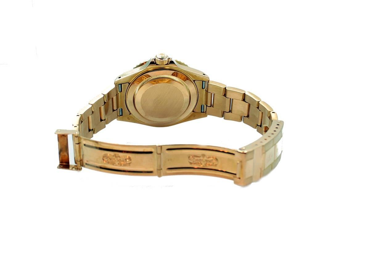 Rolex Yellow Gold Submariner Black Dial Wristwatch Ref 16618 2