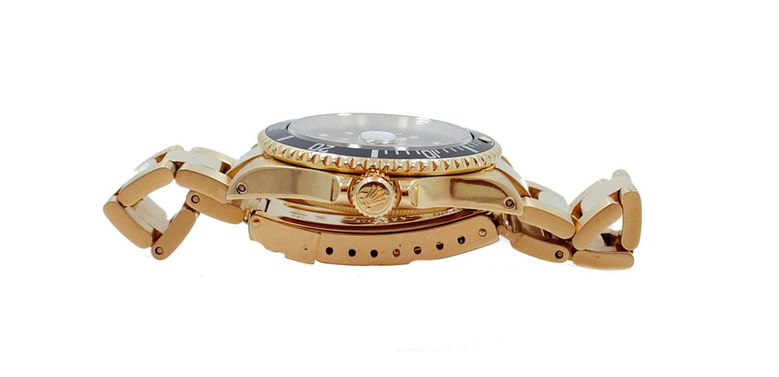 Rolex Yellow Gold Submariner Black Dial Wristwatch Ref 16618 3