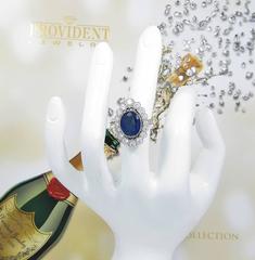 Ceylon Blue Sapphire Diamond Gold Ring