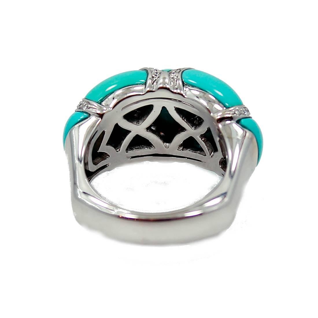 Women's Turquoise Diamond Gold Ring