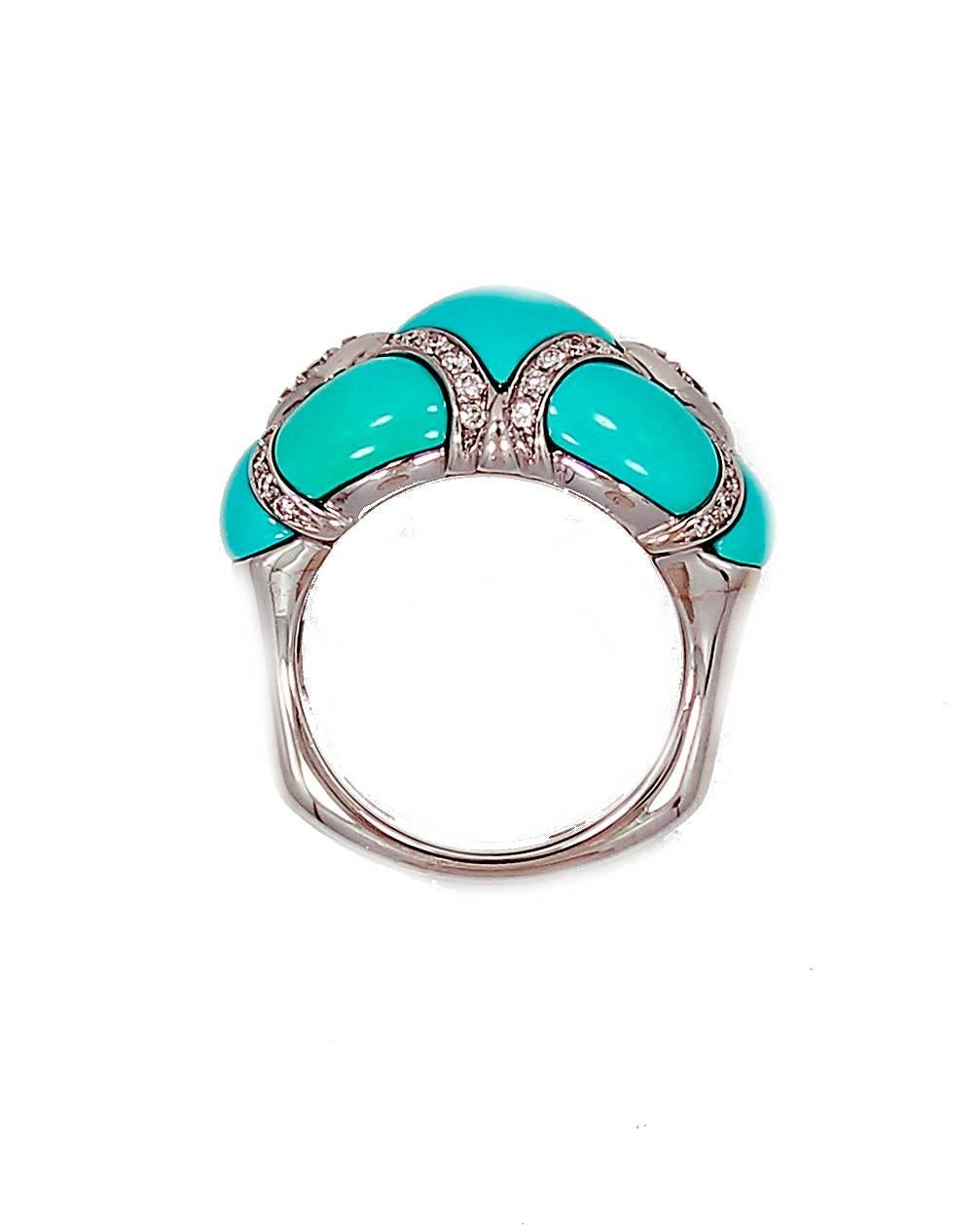 Turquoise Diamond Gold Ring 1