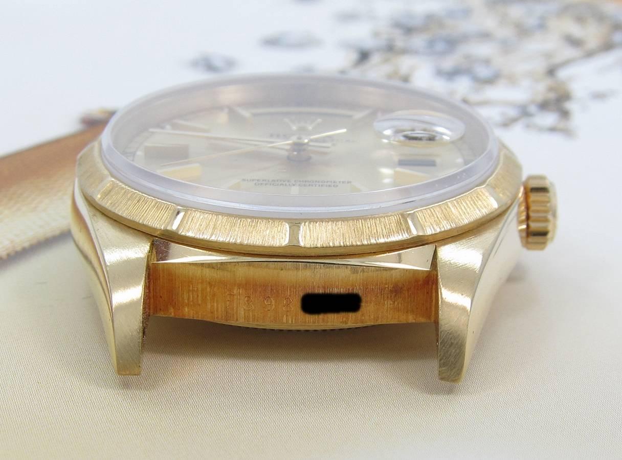 Rolex Yellow Gold Day Date President Bark Finish Wristwatch Ref 18248 For Sale 1