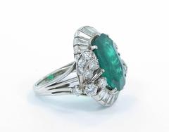 5 Carat Emerald Diamond Gold Ring