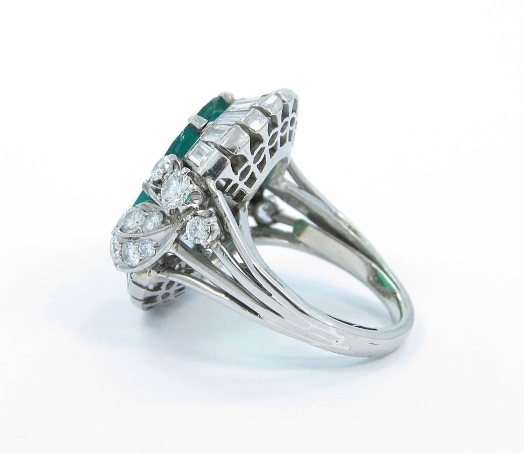 5 Carat Emerald Diamond Gold Ring In Excellent Condition For Sale In Naples, FL