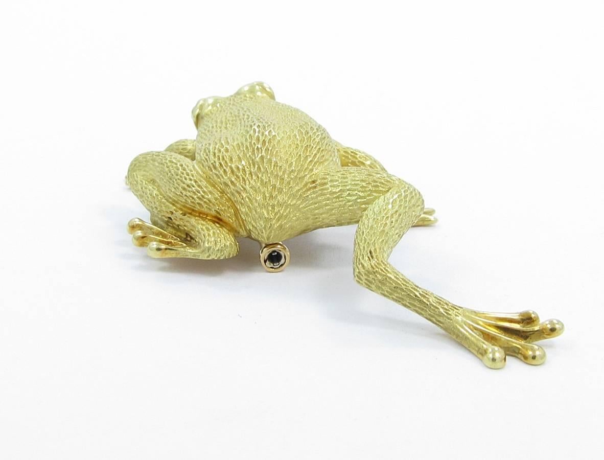 Henry Dunay Gold Frog Pin Brooch For Sale 1