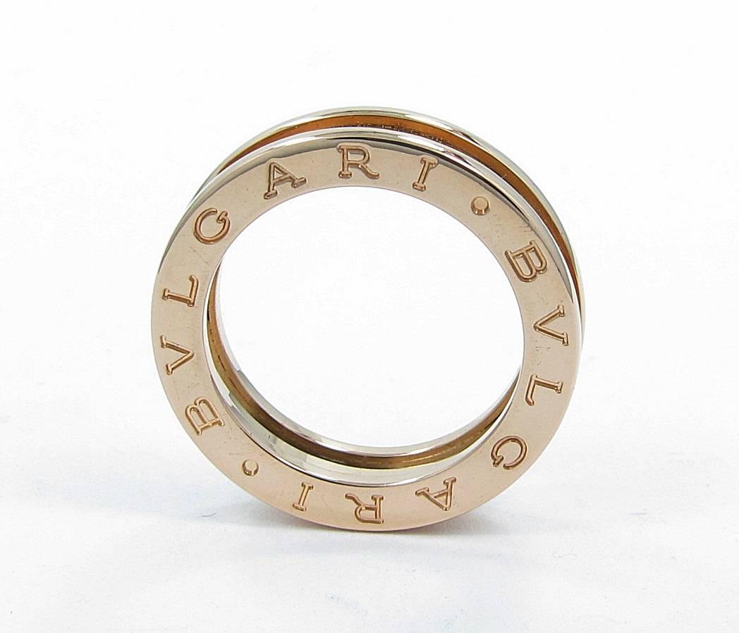 We are pleased to offer this Bvlgari B.zero1 ring in 18k rose gold. Ring is stamped a size 52 which is a size 6-6.25 US. Ring has little wear with only light scratches from normal wear. This ring weighs 7.6 grams. 