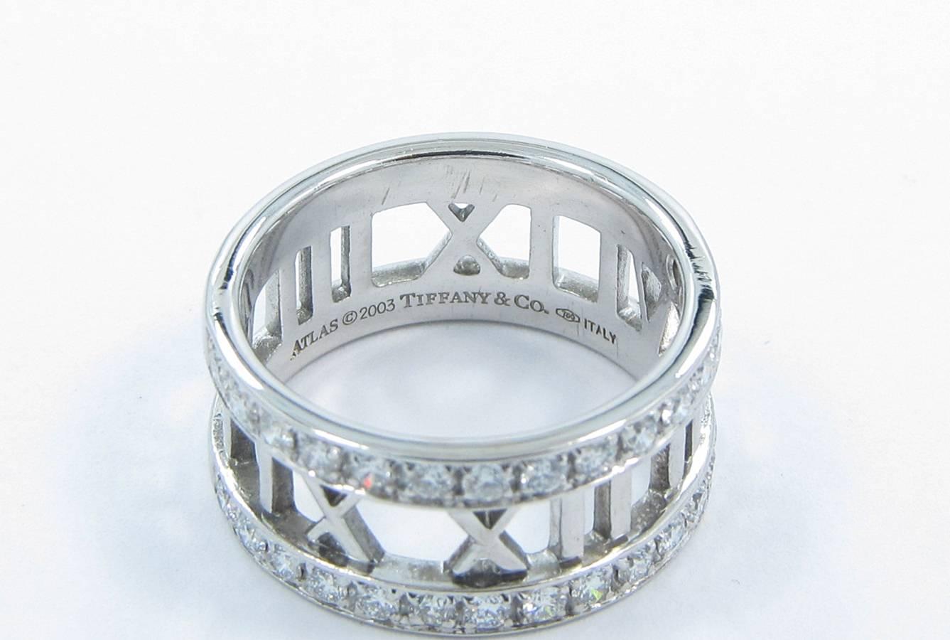 Women's or Men's Tiffany & Co. Atlas Diamond Gold Ring