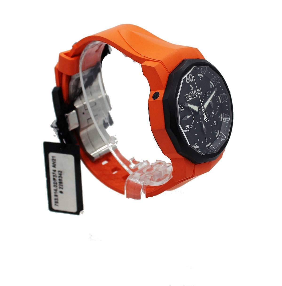 Women's or Men's Corum Titanium Admiral's Cup Challenger 44 Chronograph Ltd Ed Wristwatch For Sale