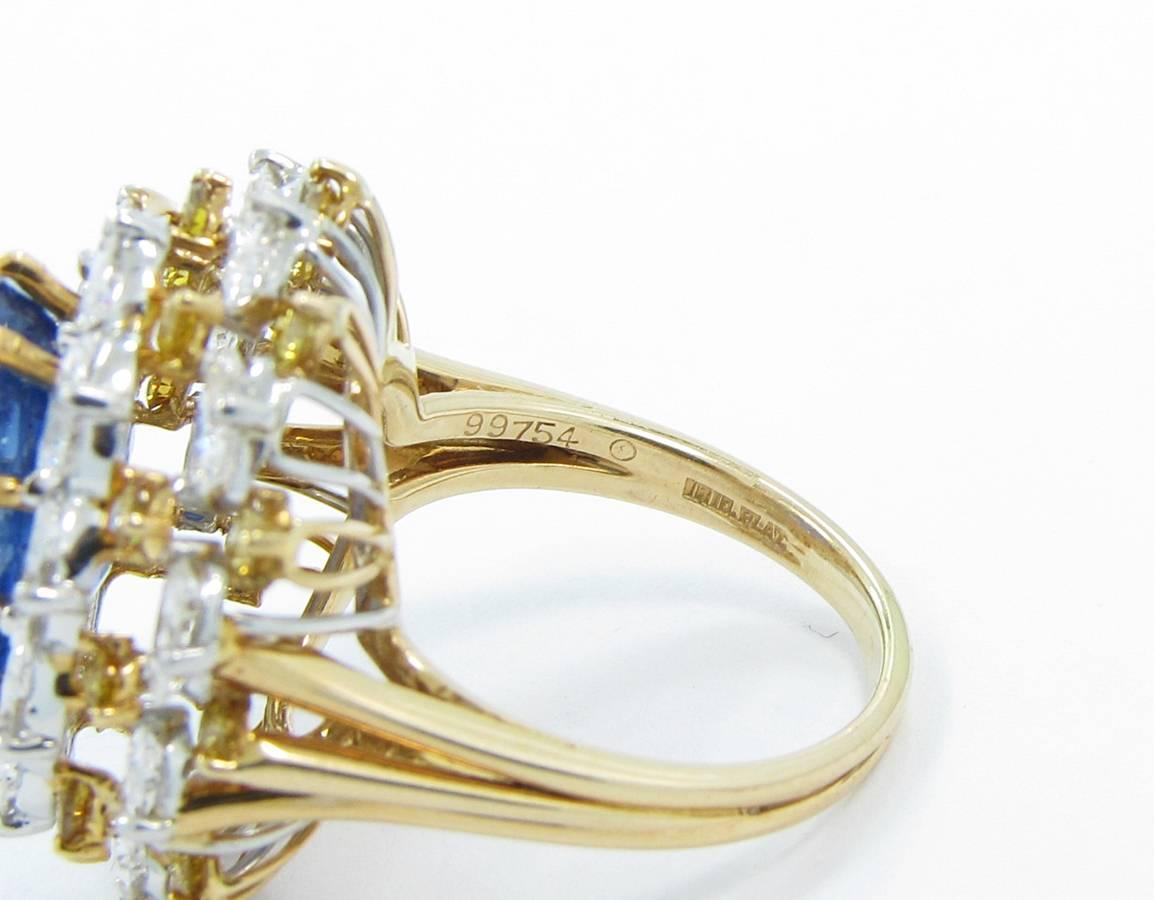 Women's Oscar Heyman Natural Ceylon Sapphire Diamond Gold Ring For Sale