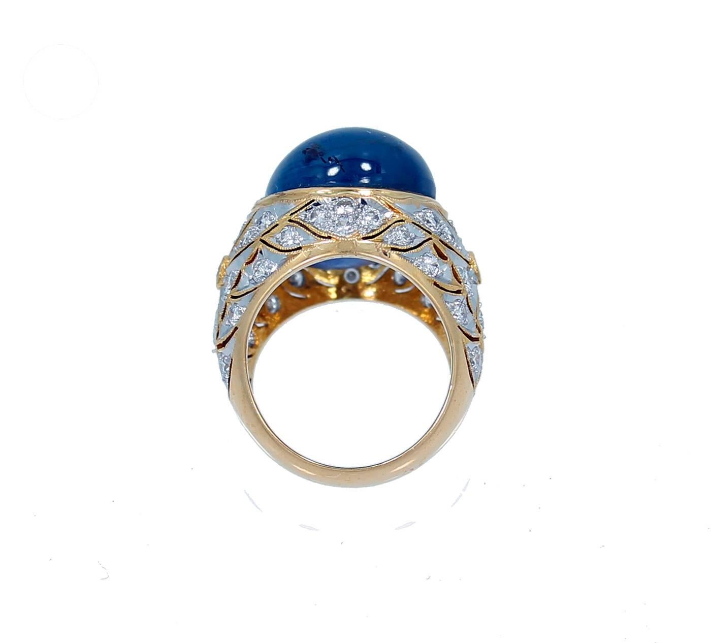 Women's Star Sapphire Gold Ring For Sale
