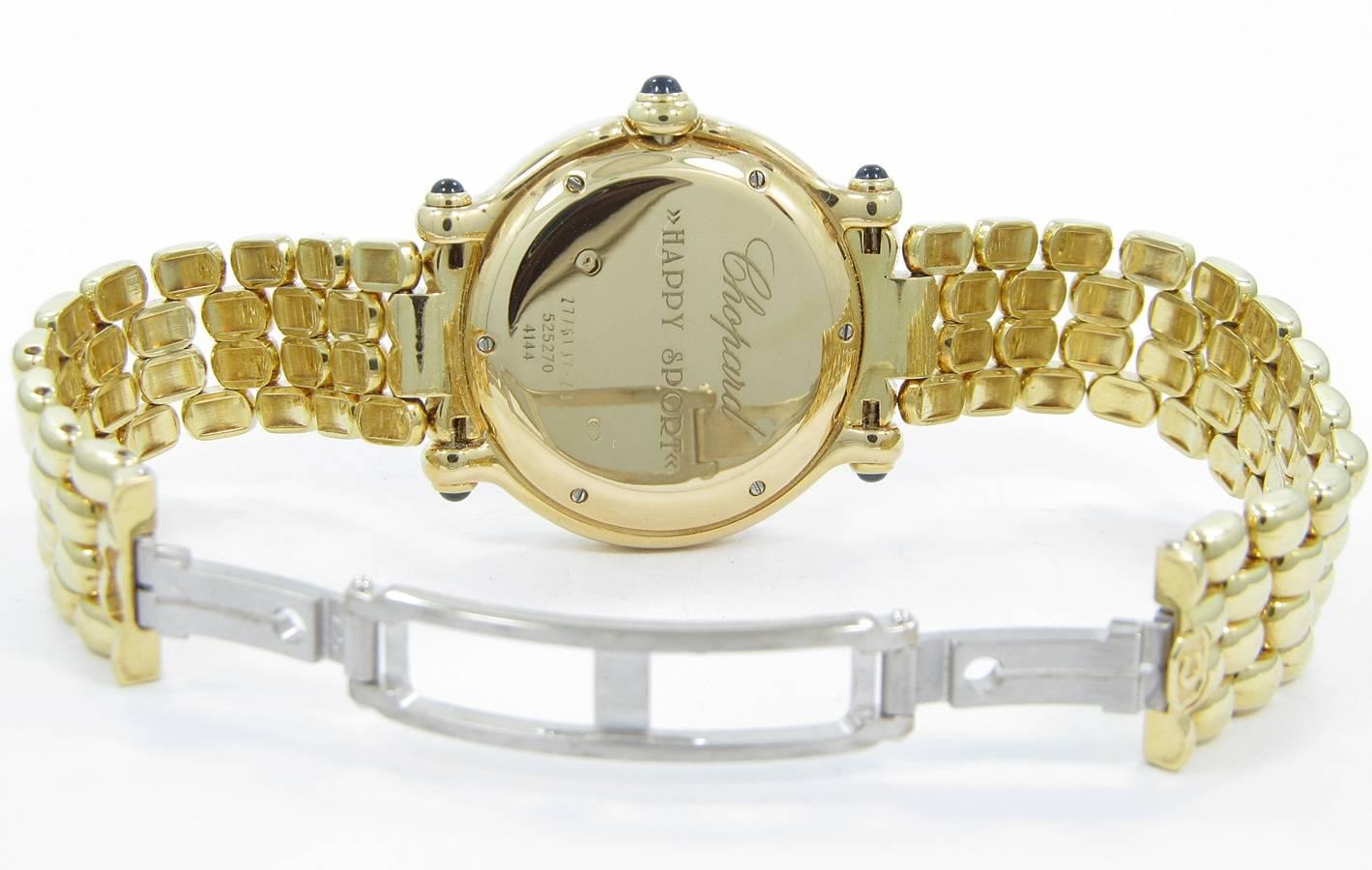 Women's or Men's Chopard Lady's Yellow Gold Happy Sport Quartz Wristwatch Ref 6137  