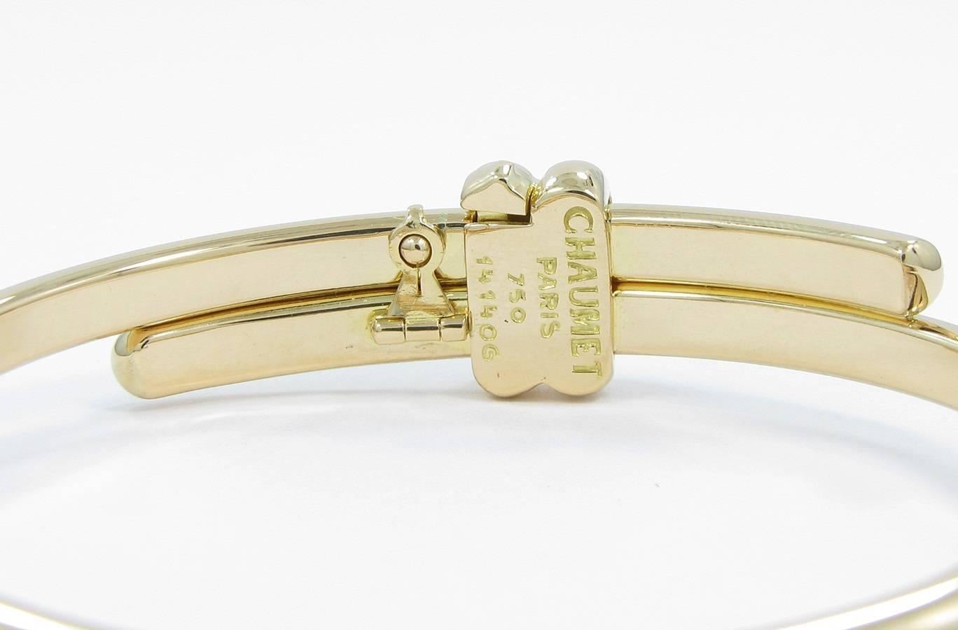 Chaumet Paris Gold Overlap Bangle Bracelet In Excellent Condition In Naples, FL