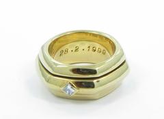 Piaget Rotating Center Band Princess Cut Diamond Gold Band Ring