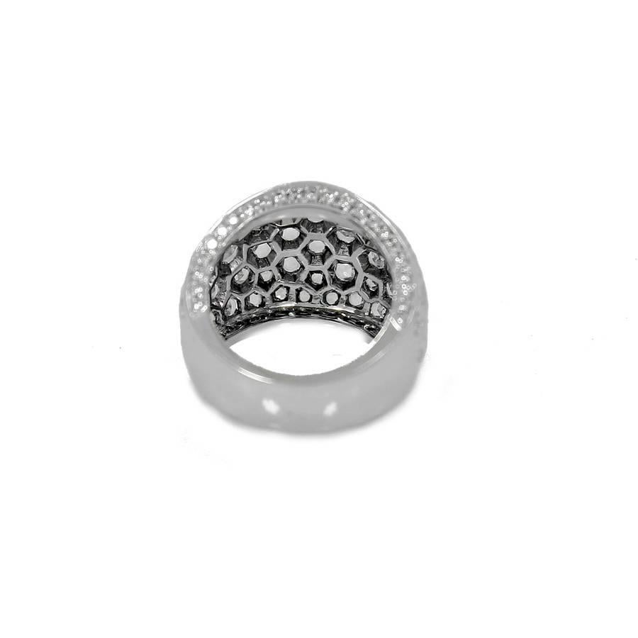 18K White Gold Ladies Dome Ring with 6.00 Carats in Rose Cut Diamonds and  Round Brilliant Diamonds. They are G-H in color and VS in Clarity. The ring is a size 6.5 and can be sized upon request. 