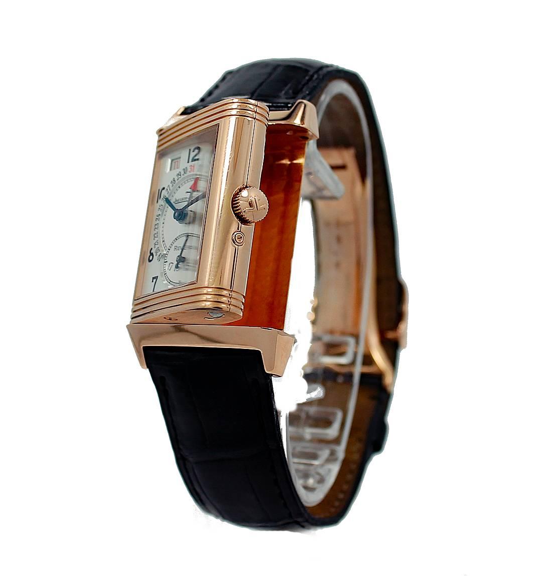 Jaeger-LeCoultre Rose Gold Reverso Manual Wind Wristwatch  In Excellent Condition In Naples, FL