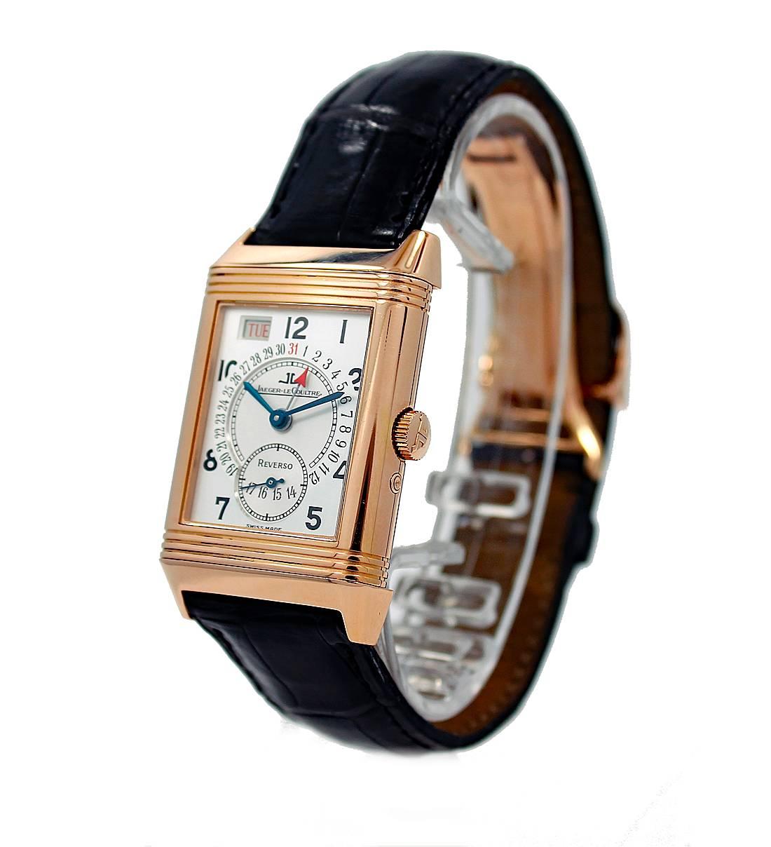 Women's or Men's Jaeger-LeCoultre Rose Gold Reverso Manual Wind Wristwatch 