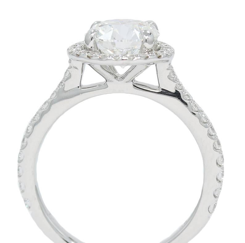Modern 1.36 Carat GIA Cert Diamond Gold Engagement Ring  For Sale