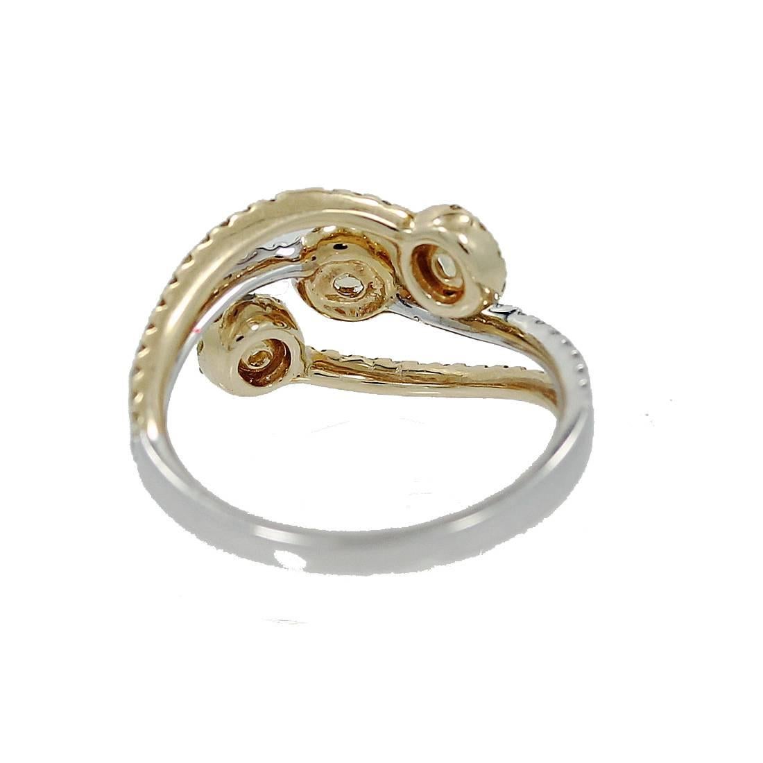 Women's Fancy Yellow Diamond Two Color Gold Ring For Sale