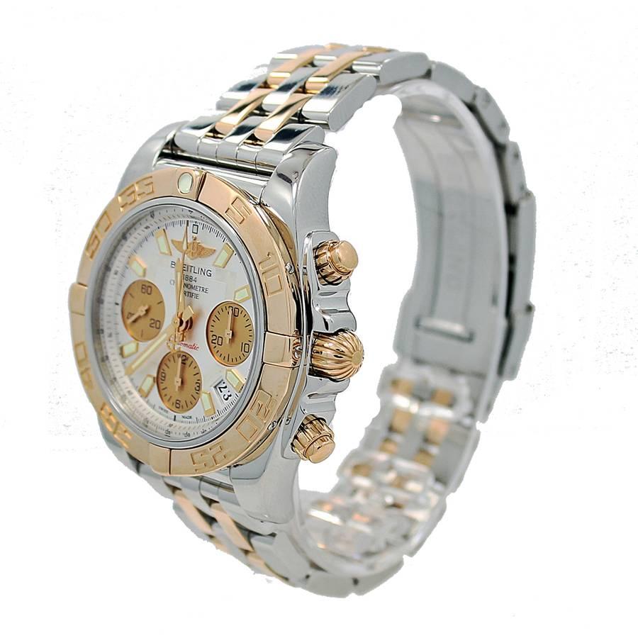 Breitling Rose Gold Stainless Steel Chronomat Automatic Wristwatch  In Excellent Condition For Sale In Naples, FL