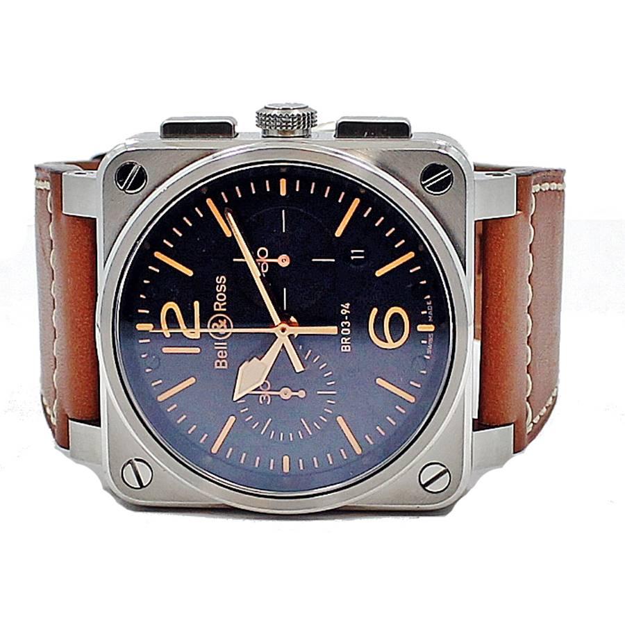 Women's or Men's Bell & Ross Stainless Steel Golden Heritage Wristwatch Ref BR 03-94  For Sale