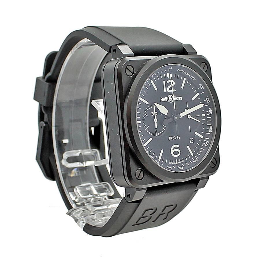 Bell & Ross Black Matte Ceramic Wristwatch Ref BR03-92 In New Condition For Sale In Naples, FL
