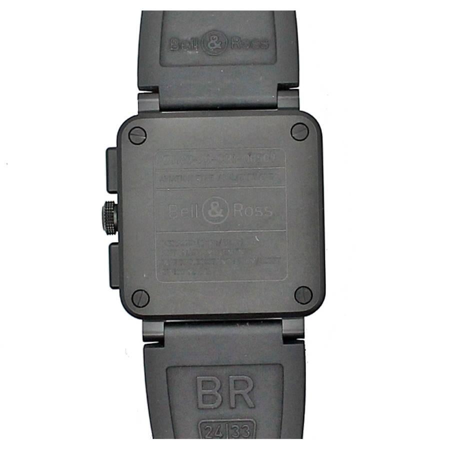 Women's or Men's Bell & Ross Black Matte Ceramic Wristwatch Ref BR03-92 For Sale