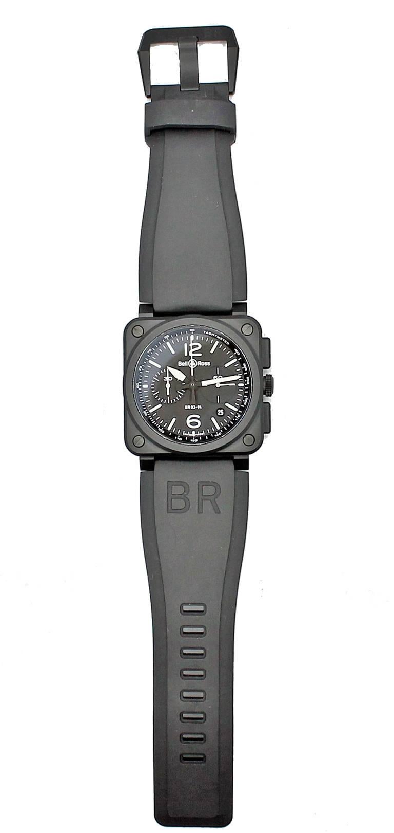 Bell & Ross Black Matte Ceramic Wristwatch Ref BR03-92 For Sale 1