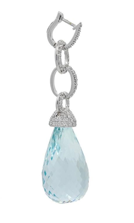 Aquamarine Earrings With Round Brilliant Diamonds main image 1