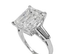 8.25 Carat GIA Emerald Cut Diamond Baguettes Platinum Engagement Ring