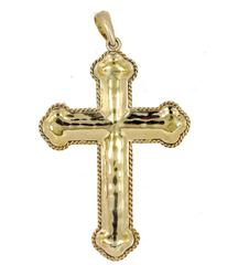 Antique Onyx Ruby Emerald Gold Cross Pendant