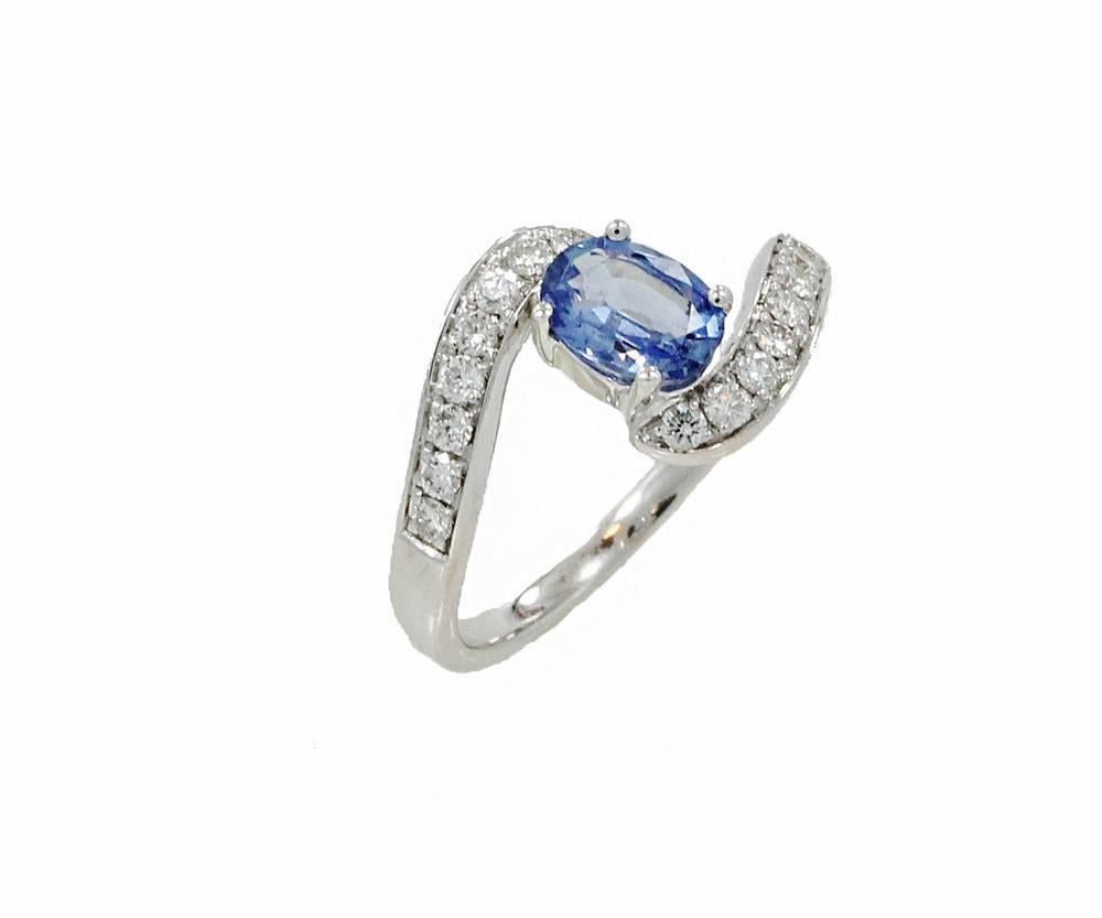 Sapphire Diamonds Gold Ring In New Condition For Sale In Naples, FL