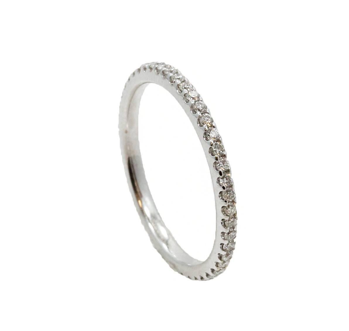 18K White Gold Eternity Band With 46 Diamonds G-H Color and VS-SI Clarity With a Total Carat Weight of 0.40.