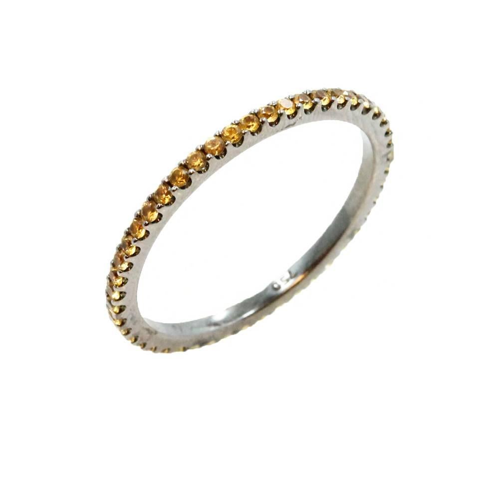 Yellow Sapphire Eternity Band In New Condition For Sale In Naples, FL