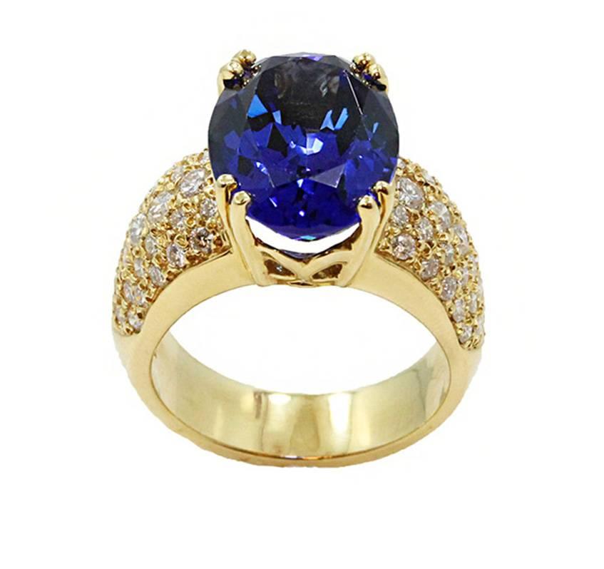 Women's  Tanzanite and Diamond Ring For Sale