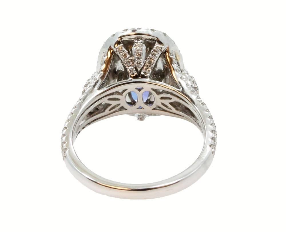 Women's  Tanzanite and Diamond Ring For Sale