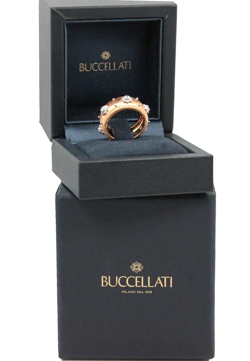  Rose Gold Buccellati Diamond Ring Band  For Sale 1