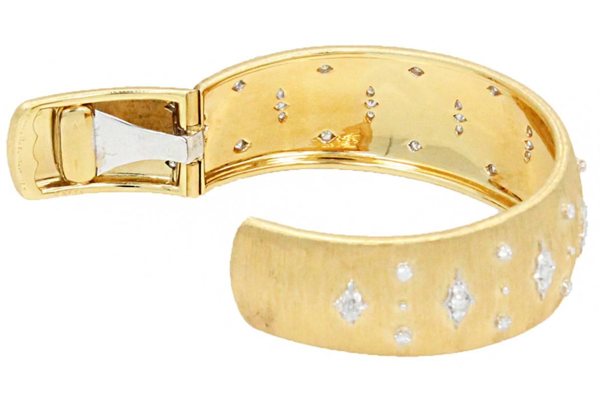 18 Karat Yellow and White Gold Buccellati Cuff Bracelet In New Condition For Sale In Naples, FL