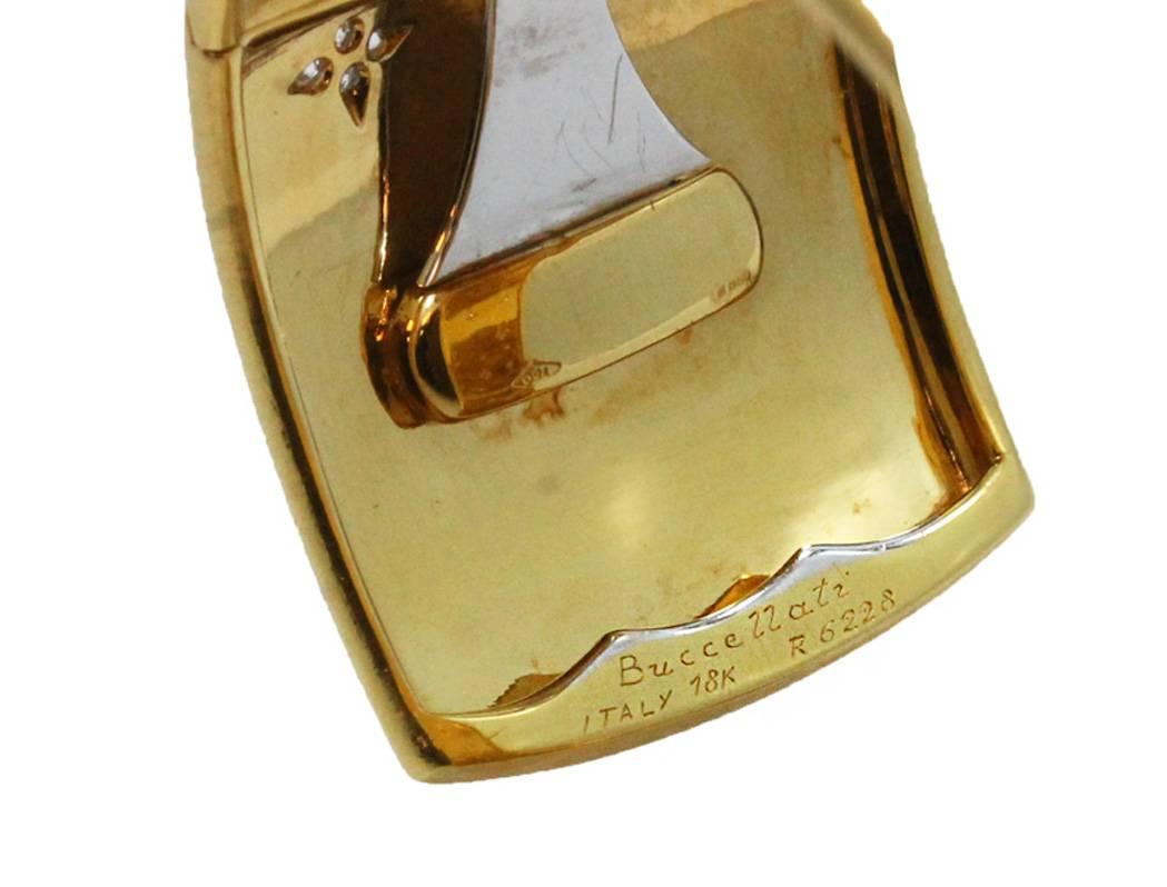 Women's Gold Buccellati Diamond Cuff Bracelet For Sale