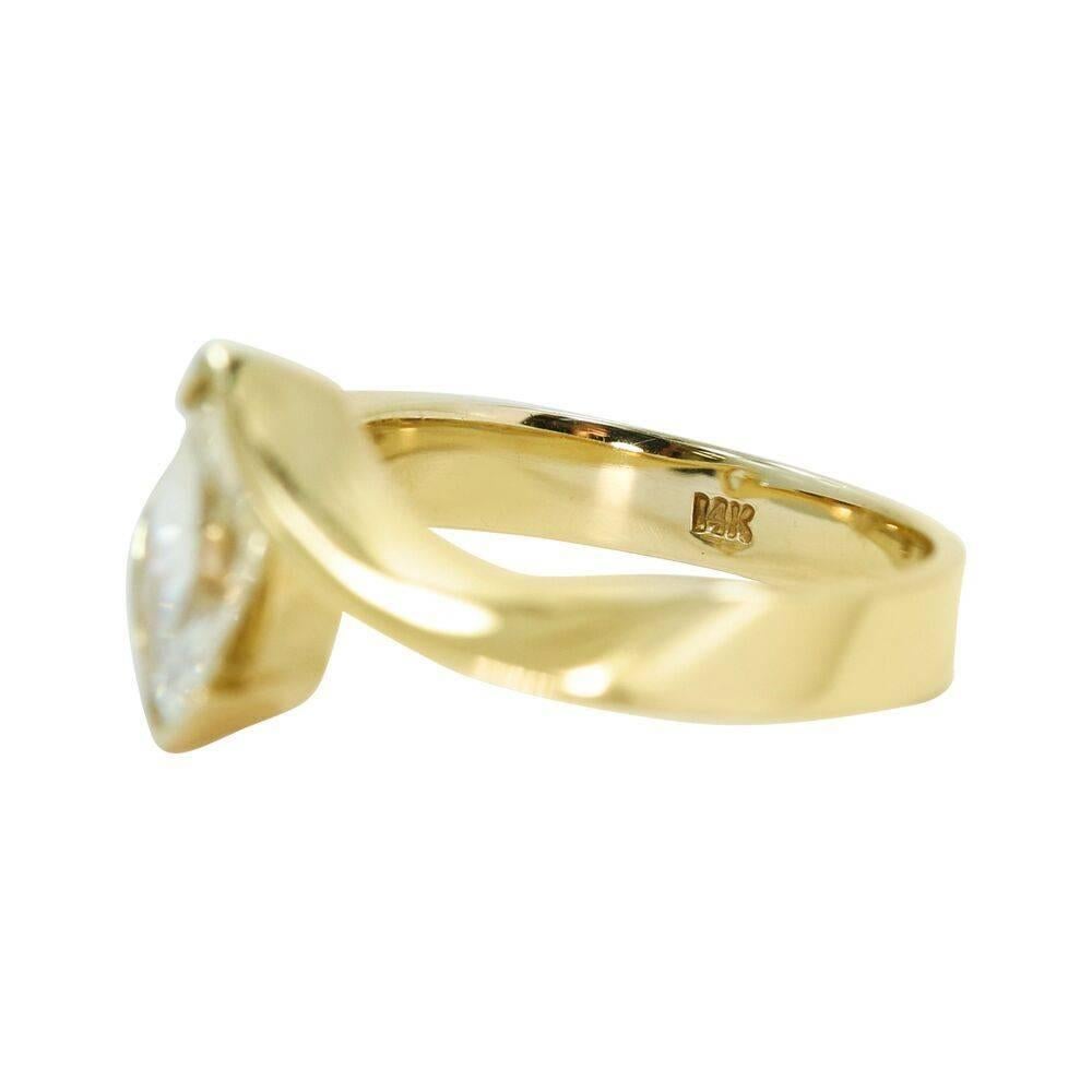 Marquise Cut Marquise Diamond Yellow Gold Ring For Sale