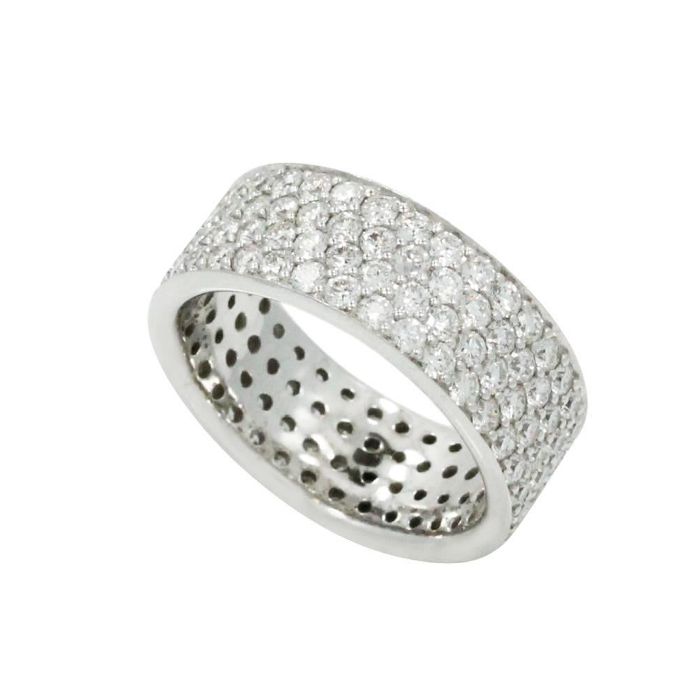 Bez Ambar Diamond White Gold Eternity Band Ring In New Condition For Sale In Naples, FL